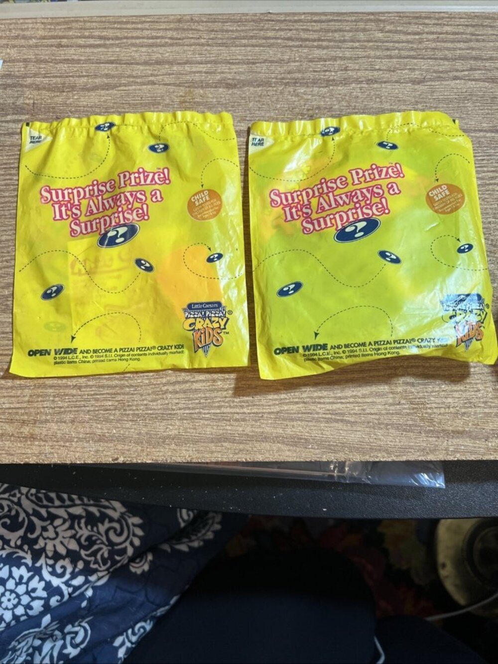 NOS Set Of 2 Little Ceasers 1994 Surprise Prize -UNOPENED-